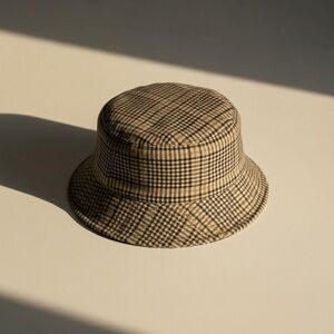 H&M Unisex Tan Plaid Bucket Hat